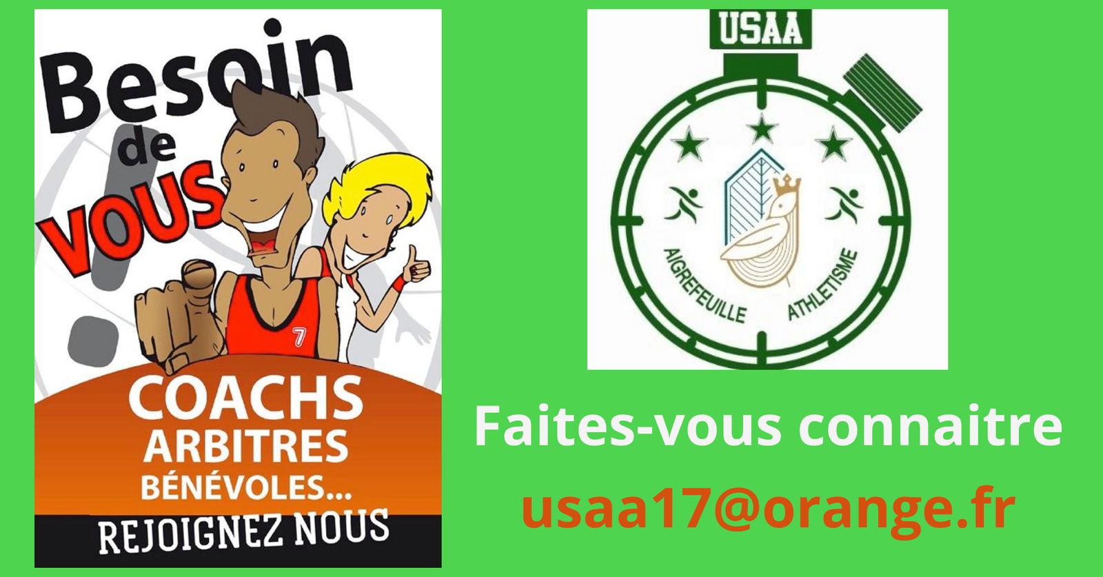 L'USAA RECHERCHE DES BENEVOLES !
