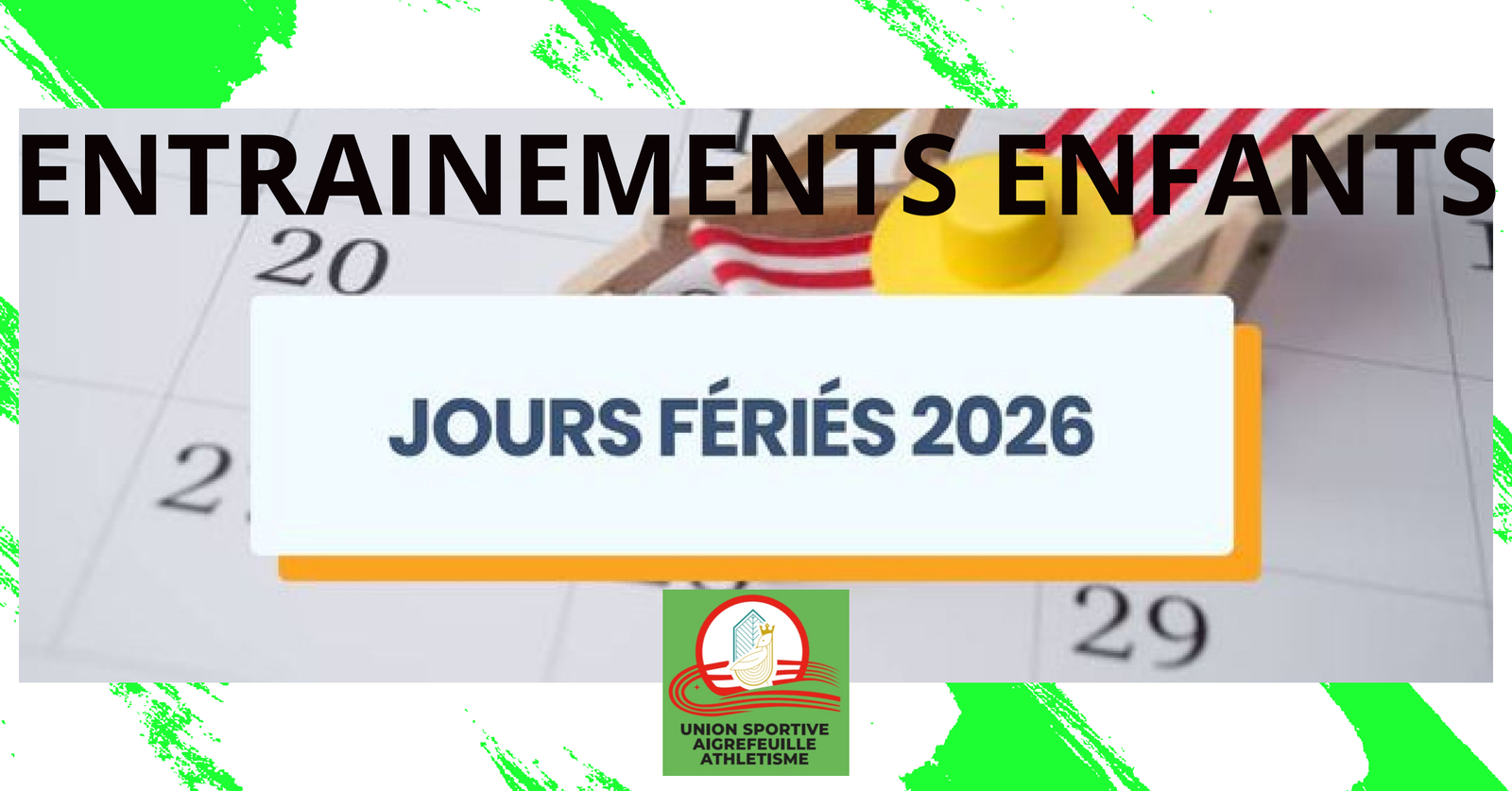 Entrainements enfants durant les jours fériés de Mai