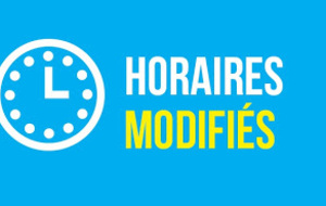 MODIFICATION DES HORAIRES D'ENTRAINEMENTS