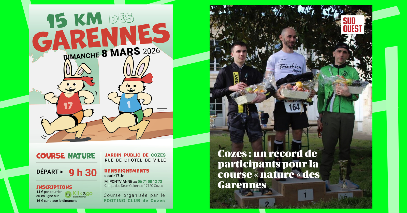 Podium de Greg sur les 15 Km Des Garennes
