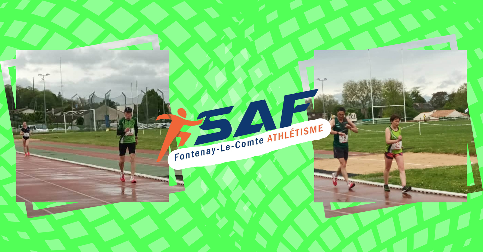 Quatre de nos marcheurs athlétiques sur la piste de Fontenay