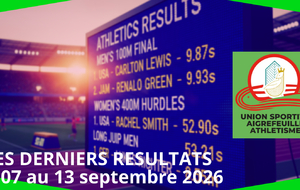 Résultats club du 07 au 13 septembre 2026