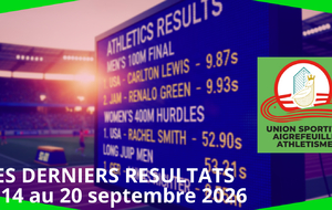 RÉSULTATS CLUB DU 14 AU 20 SEPTEMBRE 2026