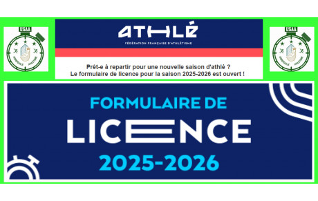 Le formulaire de renouvèlement de licence est ouvert ! 