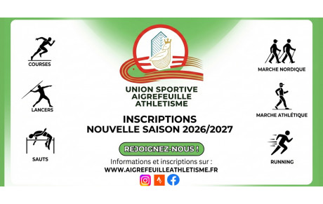 Ouverture des inscriptions Saison 2026/2027