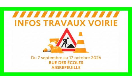 Travaux de voirie Rue des Ecoles