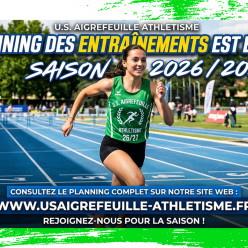 Le planning des entrainements 2026/2027 est disponible